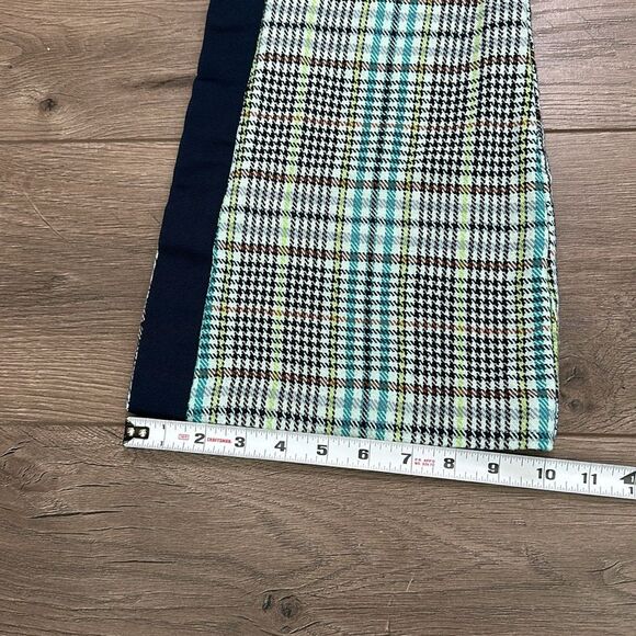 Tanya Taylor Fallon Green‎ Houndstooth Plaid High Rise Semi Flare Pants Size 2 - Picture 9 of 14
